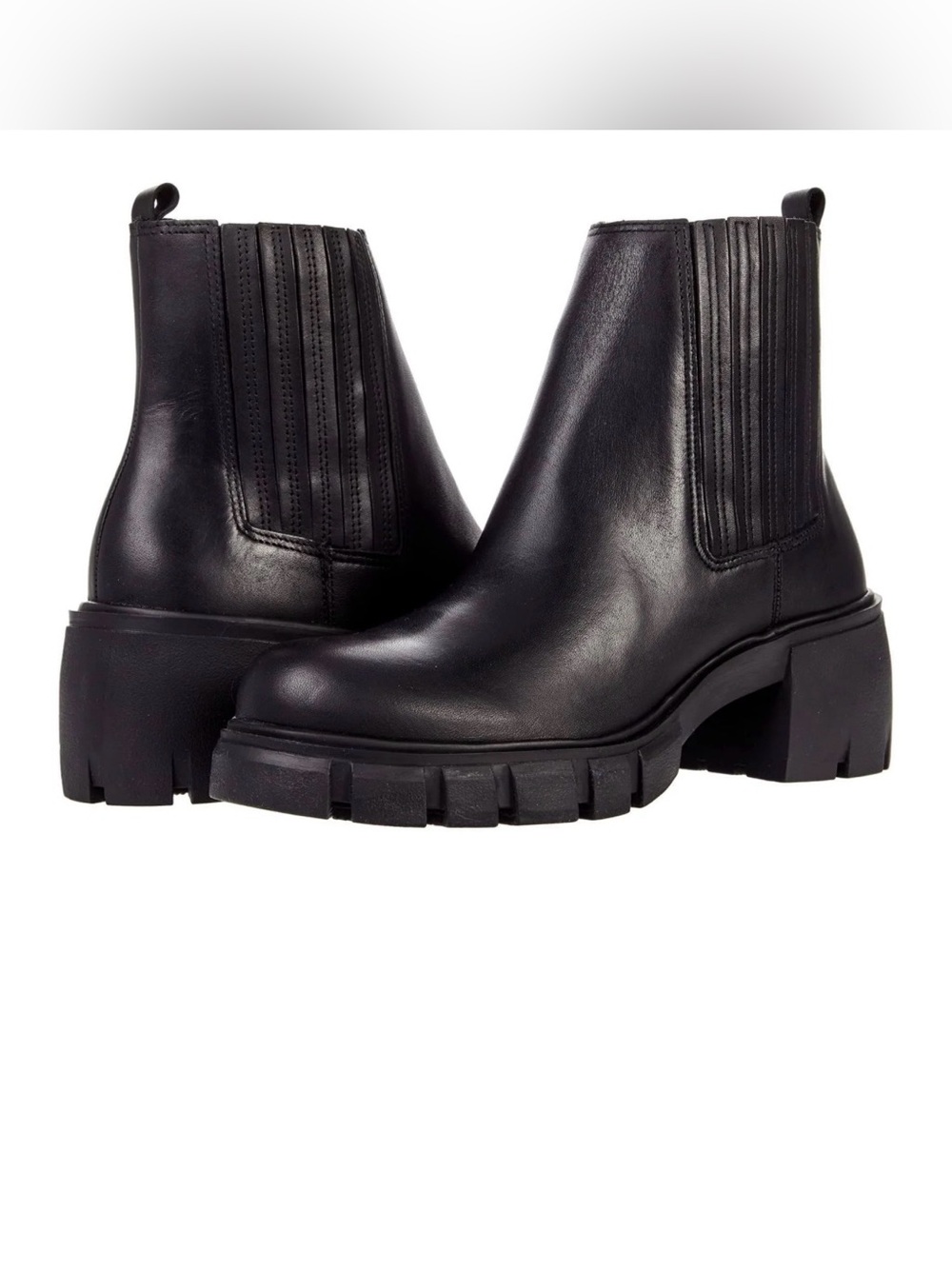 Steve Madden Rakel chocolate brown Chunky Chelsea Lug Ankle Boots 10 boho indie